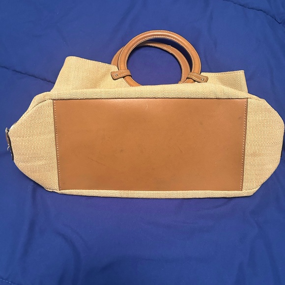 Vintage Fossil woven tan satchel handbag - Picture 6 of 7